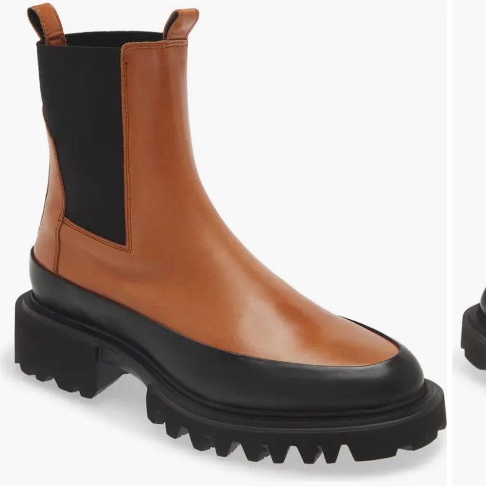 All Saints Black and Brown Ankle Boots with Chunky Sole